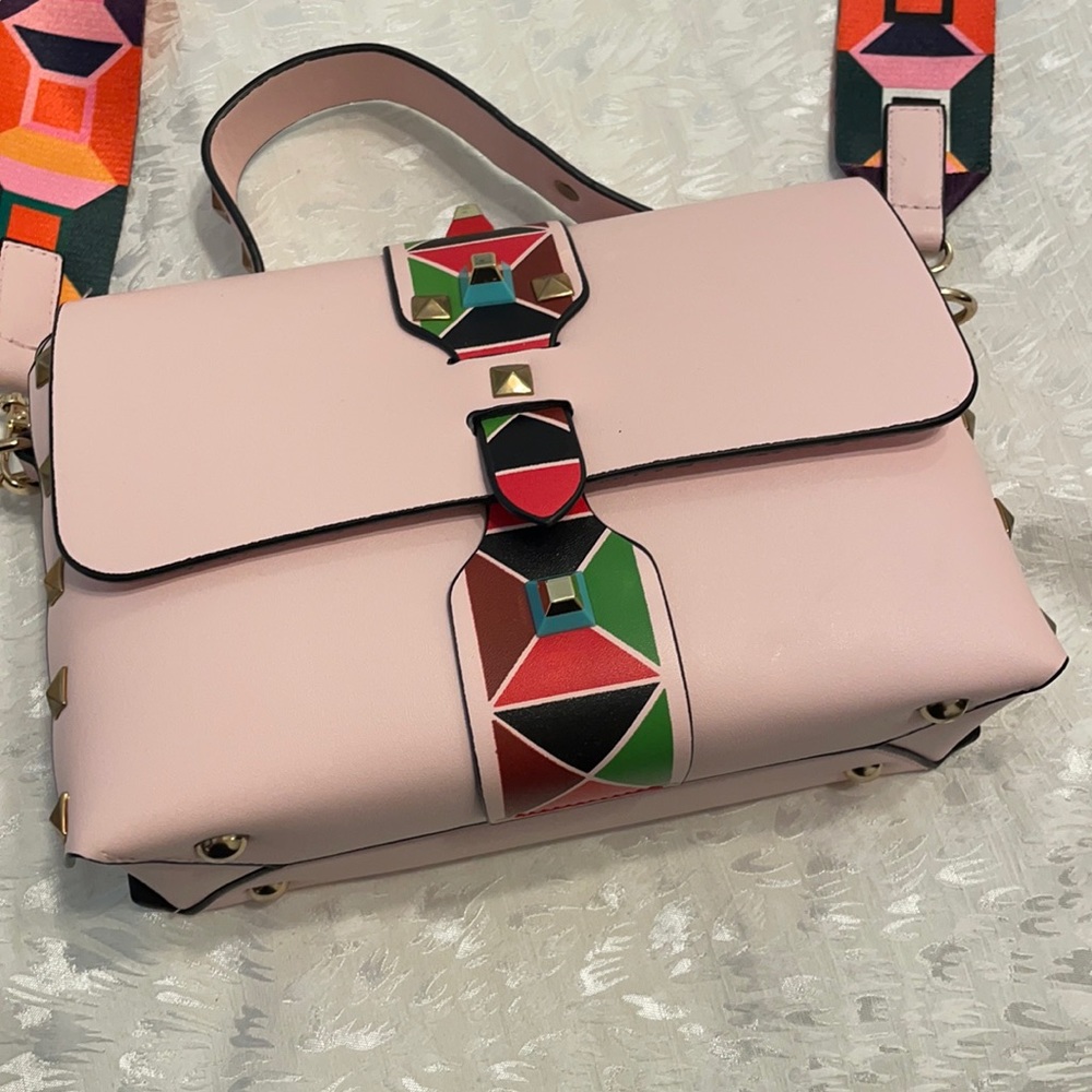 Pink studded bag